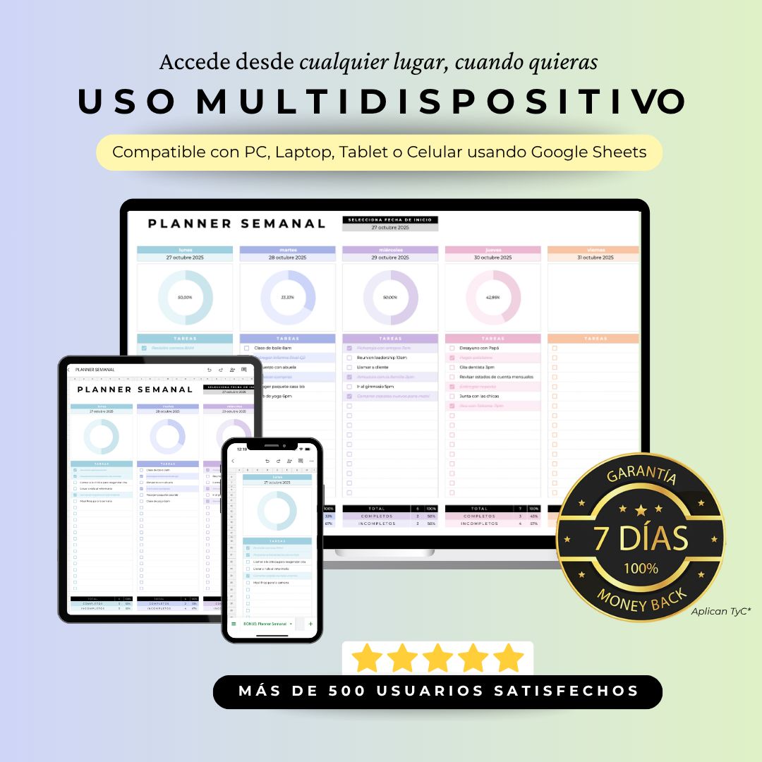 Planner Semanal - Google Sheets