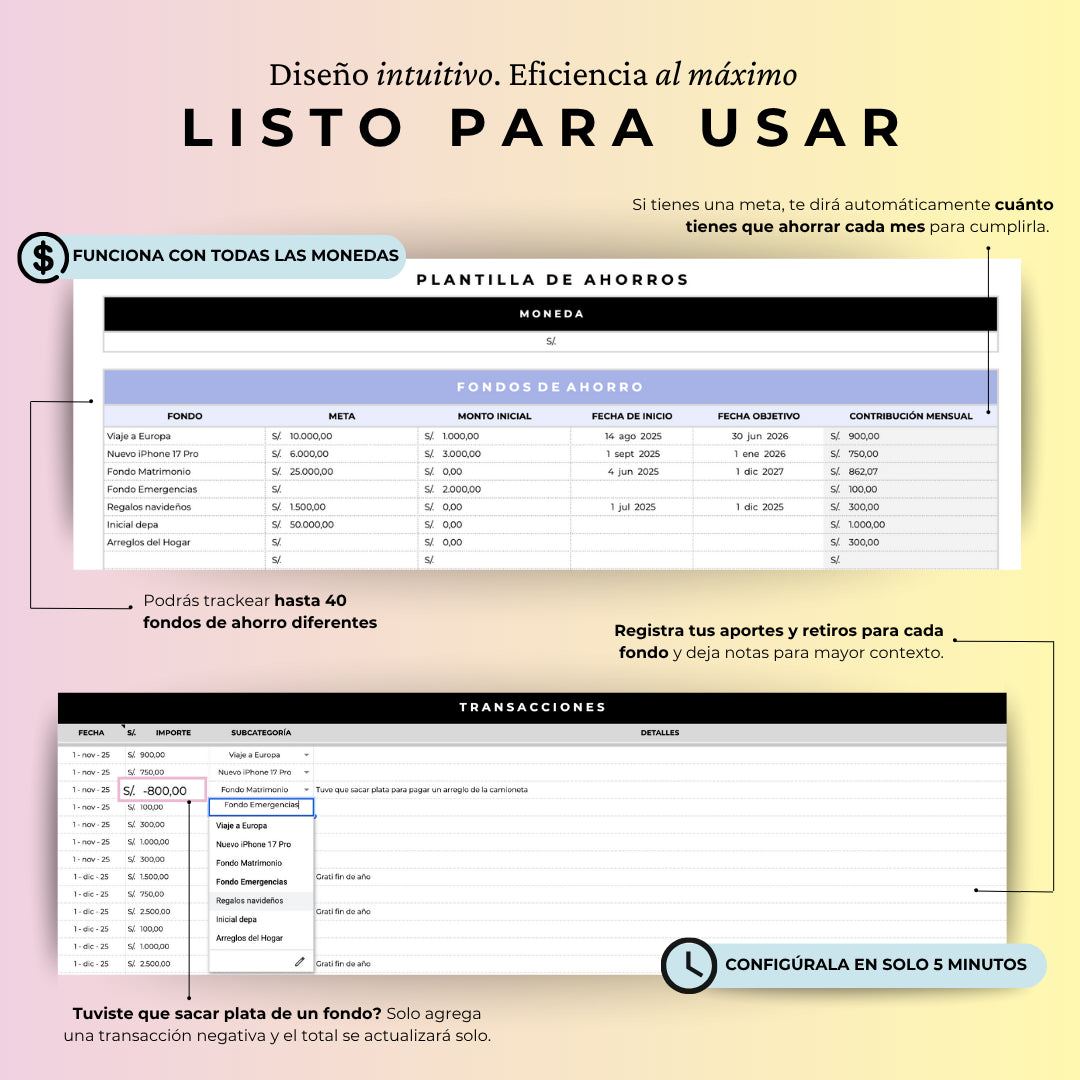 Fondo de Ahorros - Google Sheets