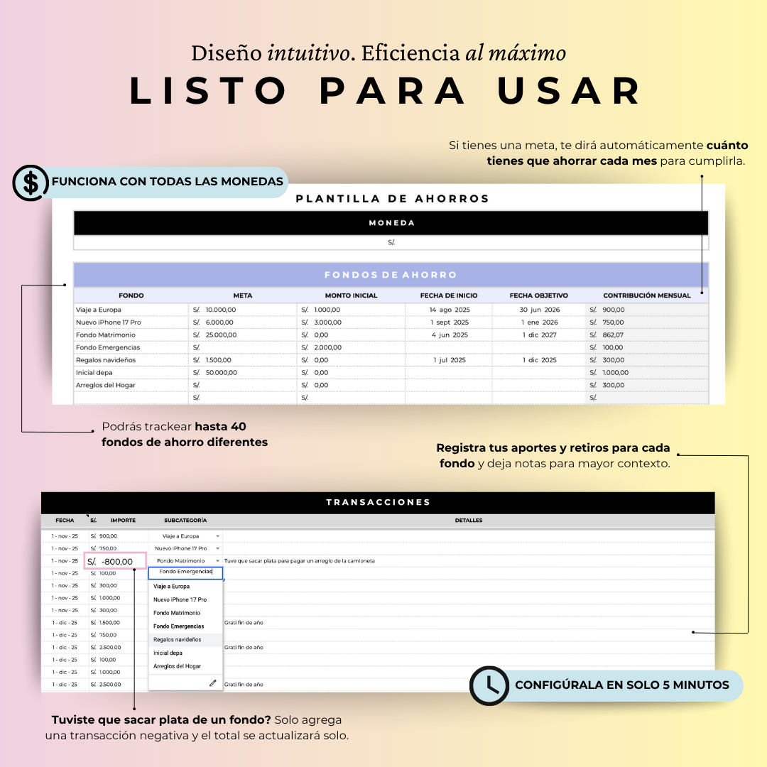 Fondo de Ahorros - Google Sheets