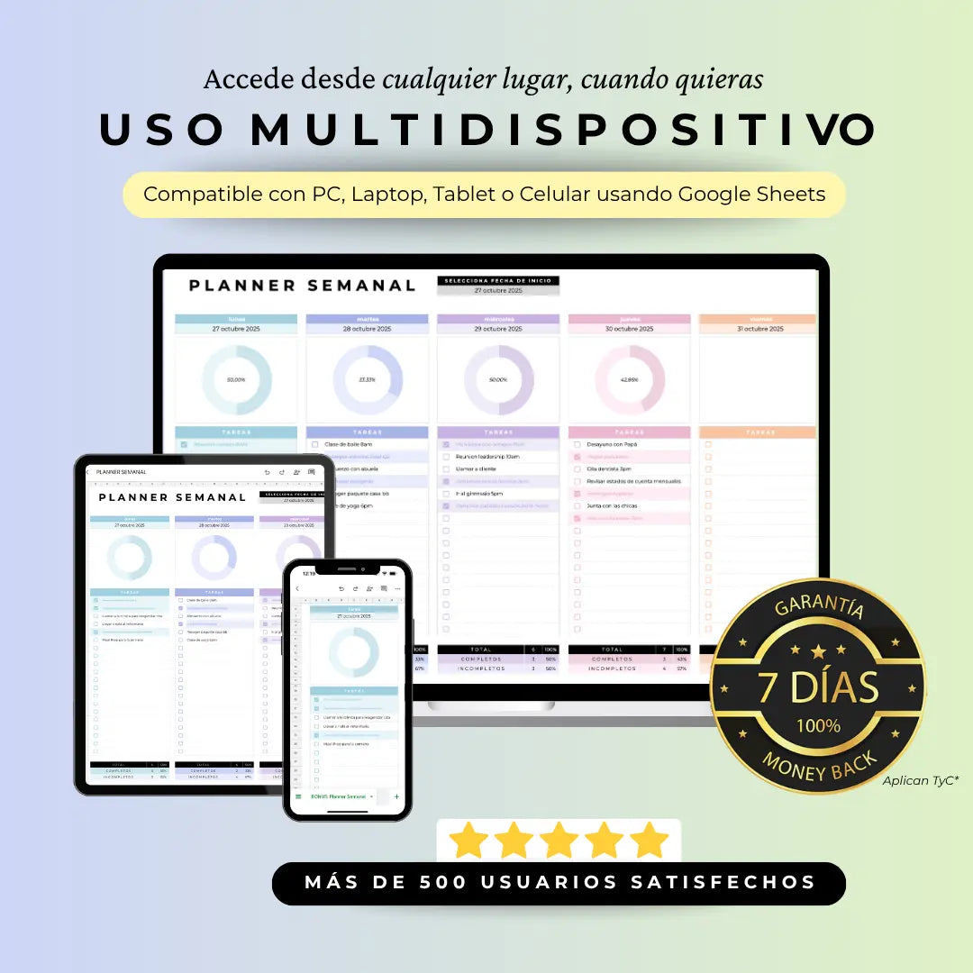 Planner Semanal - Google Sheets