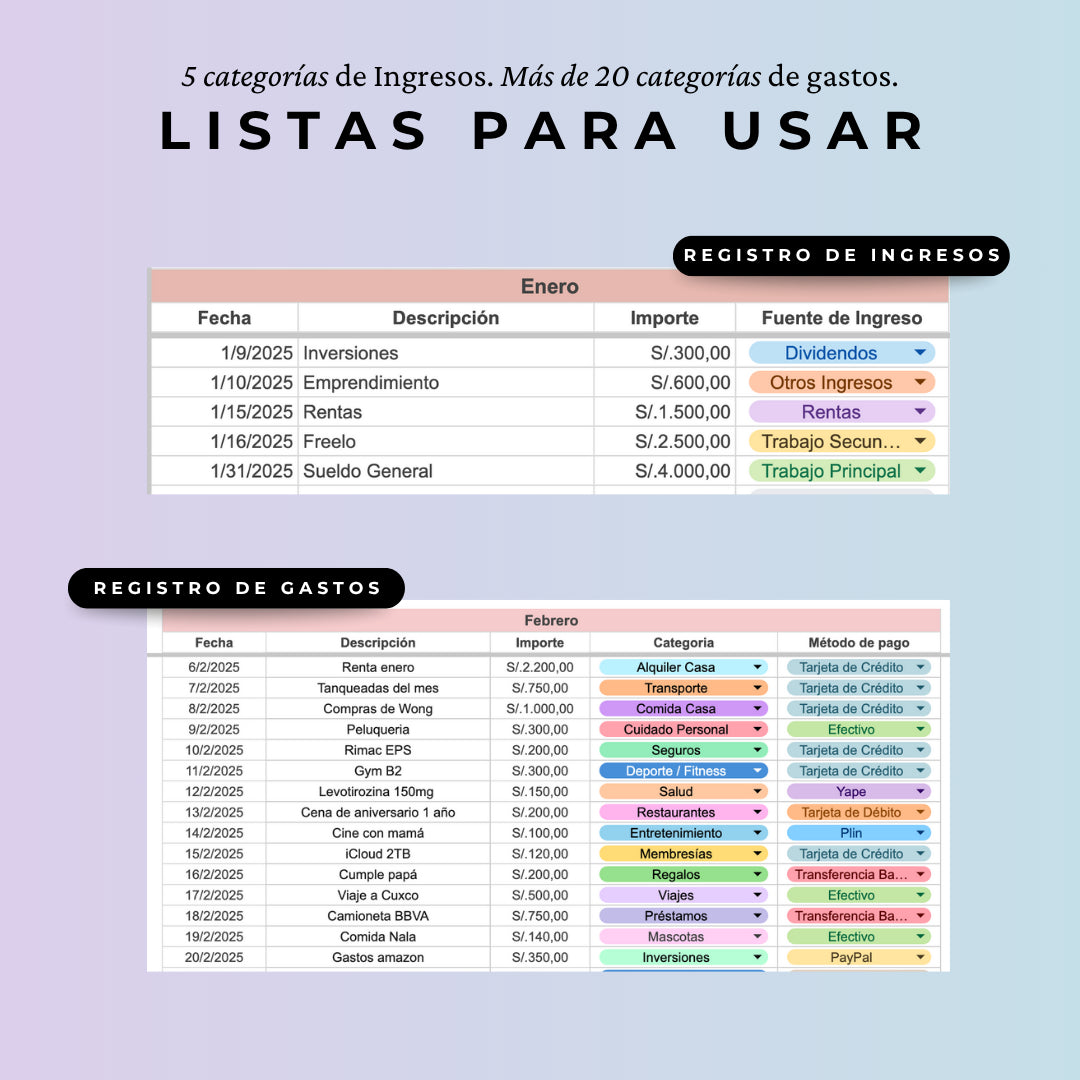 Plantilla Finanzas Personales - Google Sheets